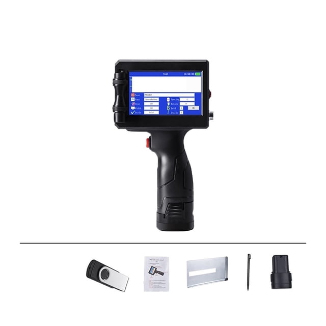 Printer Jet, 12.7mm Handheld Inkjet Printer ,QR Bar Batch Code Date Number Logo Expiry Date Label Printer , 24 Languages Portable ,Fast Printing