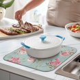 thumbnail image 5 of Microfibre Drying Mat for Kitchen Pioneer Dish Drying Drainer Mat Absorbent Colorful Floral Drying Mat Washing Up for Glass, Plate & Cup 16inch X 18inch, 5 of 7