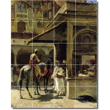 Ceramic Tile Mural-Edwin Weeks City 5. 17" w x 21.25" h using (20) 4.25 x 4.25 ceramic tiles