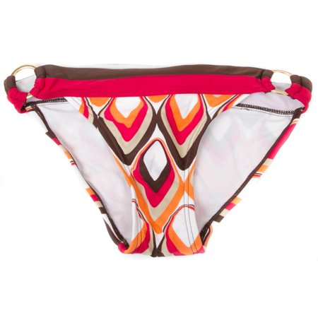 Spirit Women s Gold Hoop Hip Detail Classic Printed Bikini Swim Bottom