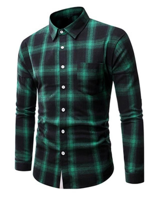 Men's Long Sleeve Plaid Button Down Shirt - Red/Black - MTW1105838 main image 1