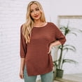Women's Casual 3/4 Sleeve Loose Tunic Tops Lightweight Knit Sweater