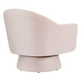 thumbnail image 4 of Astral Performance Velvet Fabric and Wood Swivel Chair in Pink, 4 of 9