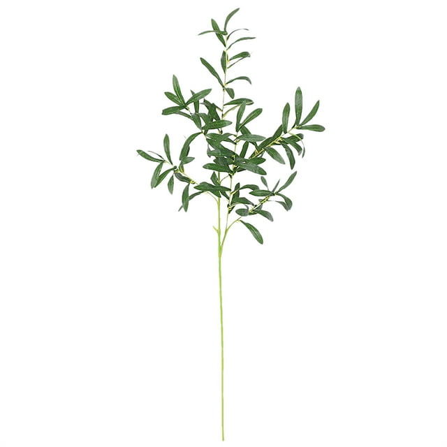 Ramas de olivo artificiales, hojas verdes artificiales realistas, tallos de plantas artificiales decorativas para fiesta en el jardín y boda