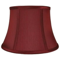 Faux Silk Bell Lamp Shade, 7" Top, 10" Bottom, 7" Slant Burgundy Single