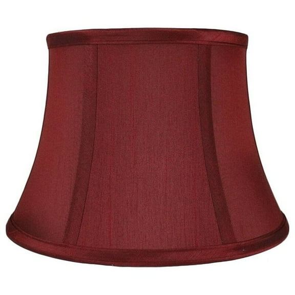 Faux Silk Bell Lamp Shade, 7" Top, 10" Bottom, 7" Slant Burgundy Single