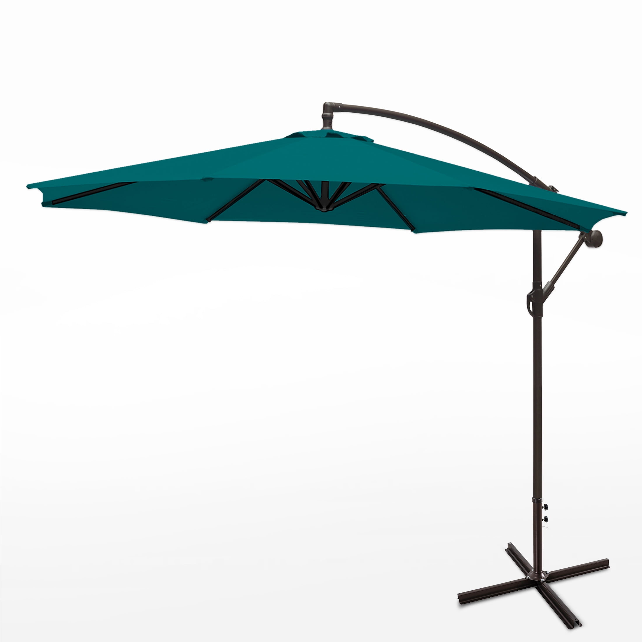 WestinTrends Julia 10 Ft Cantilever Umbrella Outdoor Patio Shade Market Hanging Offset Umbrella with Infinite Tilt and Easy Open Crank Lift, Dark Green
