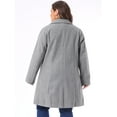 thumbnail image 4 of DARING DIVA Women's Plus Size Elegant Notched Lapel Trench Coat 4X Grey, 4 of 6