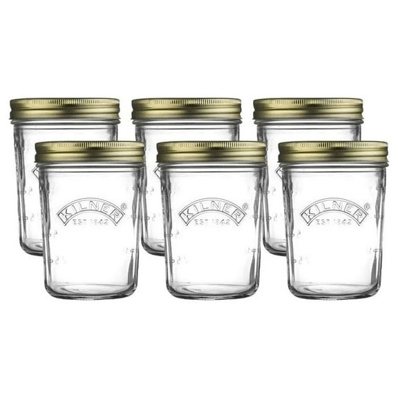 Kilner 11.8oz Wide Mouth Preserve Jars | 6-pack