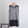 thumbnail image 2 of mgoYE Boys Tank Top Shirt and Active Mesh Short Set for Toddlers and Big Kids(Grey,7-8 Years), 2 of 6
