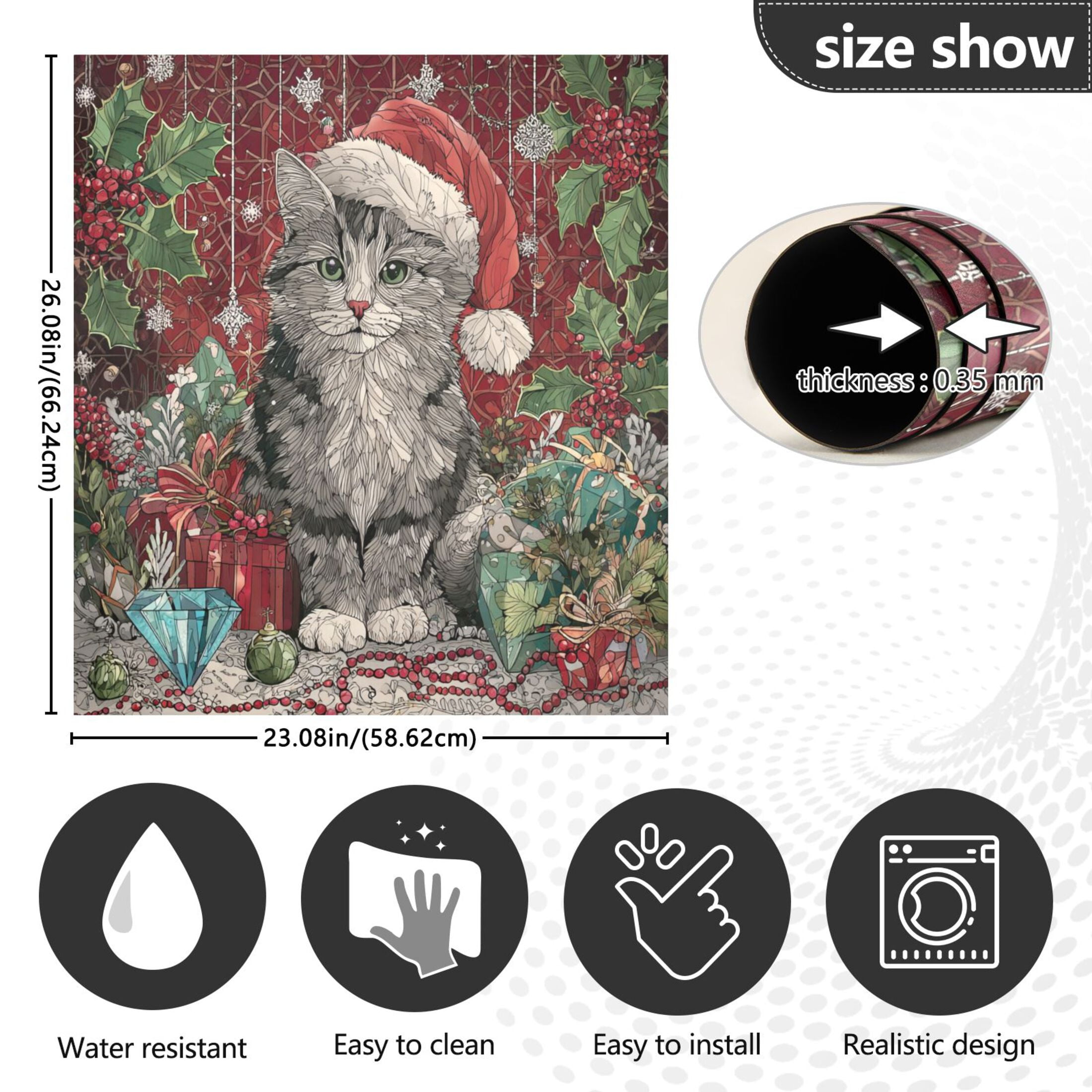 Dishwasher Sticker Magnetic Dishwasher Sticker Magnetic Decorative Sticker Refrigerator Sticker Dishwasher Decorative Stickers Warm Christmas Black Cat