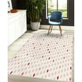 thumbnail image 4 of Modern Decorative Rug, Modern Geometric Shapes Polka Dot Tear Drop Forms Pattern Graphic Art Print, Quality Carpet for Bedroom Dorm and Living Room, 6 Sizes, Burgundy White, by Ambesonne, 4 of 4