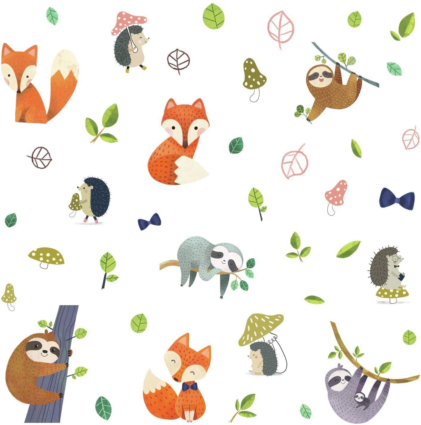 Roommates RMK4005SCS Forest Friends Peel And Stick Wall Decals Nursery