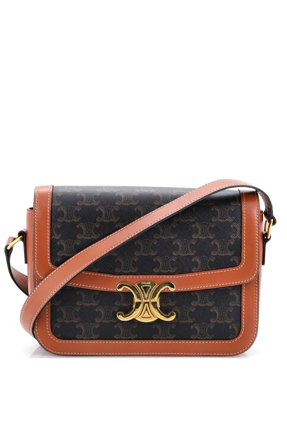 Pre-Owned Triomphe Shoulder Bag Triomphe Coated Canvas Medium By Rebag