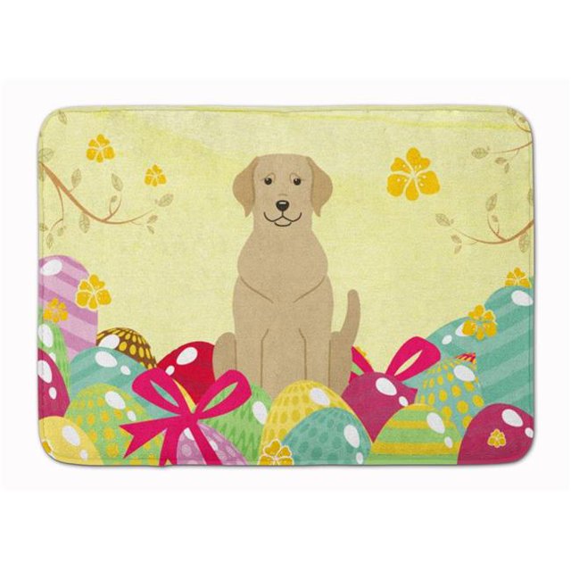 Carolines Treasures BB6055RUG Easter Eggs Yellow Labrador Machine Washable Memory Foam Mat