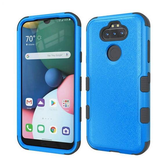 LG K31 /Aristo 5 /Fortune 3 Phone Case Hybrid 3 Layers Body Rugged Hard & Silicone TPU Shockproof Impact Armor Rubber [Military-Grade] Protective Cover BLUE for LG Aristo 5, LG K31, LG Fortune 3