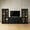 Black Oak, variant on Blake 4 Piece Entertainment Center with Storage, Dresser TV Stand with Tall Display Cabinets, Black Oak