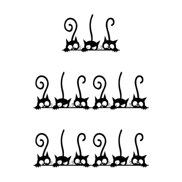 Advancent Cute Cartoon Cat Kawaii Pegatinas de pared Dormitorio Salón Tatuajes de pared Home Wall Type2 NO2