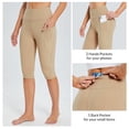 thumbnail image 2 of BALEAF Capri Leggings for Women with Pockets Knee Length Capris Pants Tummy Control Yoga Workout Exercise Casual Beige XXL, 2 of 7
