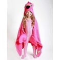 thumbnail image 2 of ZOOCCHINI Kids Plush Terry Hooded Bath Towel - Franny Flamingo (2Y+), 2 of 9