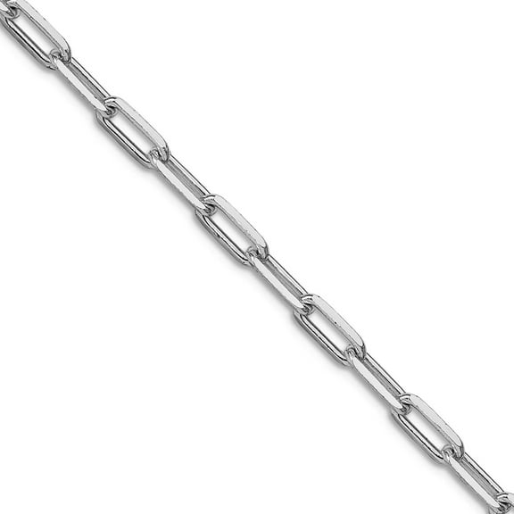925 Sterling Silver Rhodium Plated 3.25mm Elongated Open Link Chain Necklace 20 Inch Chain Necklace for Women and Men