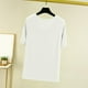 thumbnail image 4 of Pijama de manga corta para mujer, color liso, manga corta, camiseta fina, pijama de manga corta, blusa de poliéster, 4 of 7