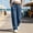 Blue plus size wide leg pants a1, variant on Women Plus Size Wide Leg Elastic Waist Trousers Casual Solid Loose Palazzo Pants with Pockets Workout Lounge Travel Office Wear, Blue L