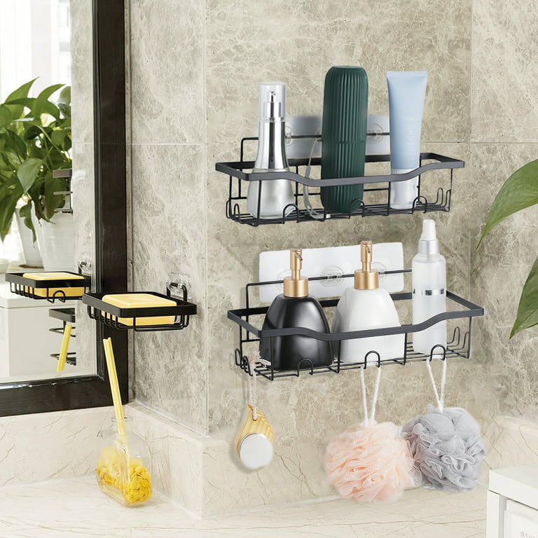 5pcs Shower Caddy, Adhesive Shower Organizer For Bathroom Storage