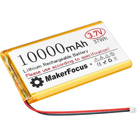 1pcs 3.7V 10000mAh Lithium Polymer Rechargeable Battery 1S LiPo Battery with Protective Board, Insulation Coating and PH2.0 Plug for Raspberry Pi Battery Pack UPS and Other