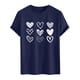 thumbnail image 3 of Tops para hombre, blusas y camisas de cuello redondo y manga corta para hombre. Camiseta/camisa informal de cuello redondo y manga corta con estampado de corazones para hombre. Tops de poliéster para, 3 of 4