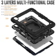 thumbnail image 3 of Dteck Kids Full Body Protection Case for iPad Air 11 inch 2025/2024,Heavy Duty Silicone Case 360 Degree Rotating Handle Stand Cover with Screen Protector for iPad Air 11-in. M3/M2, Black, 3 of 7