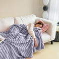 thumbnail image 7 of Leodye 1PCS Striped Flannel Fleece Throw Blanket Warm Cozy Home Decor All-season Sofa Bed Microfiber Blanket -59.05x39.37in, 7 of 7