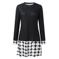 thumbnail image 4 of Robes pour Femmes Mode Décontractée Manches Longues Imprimé Col Rond Robe de Soirée Quotidienne, 4 of 5