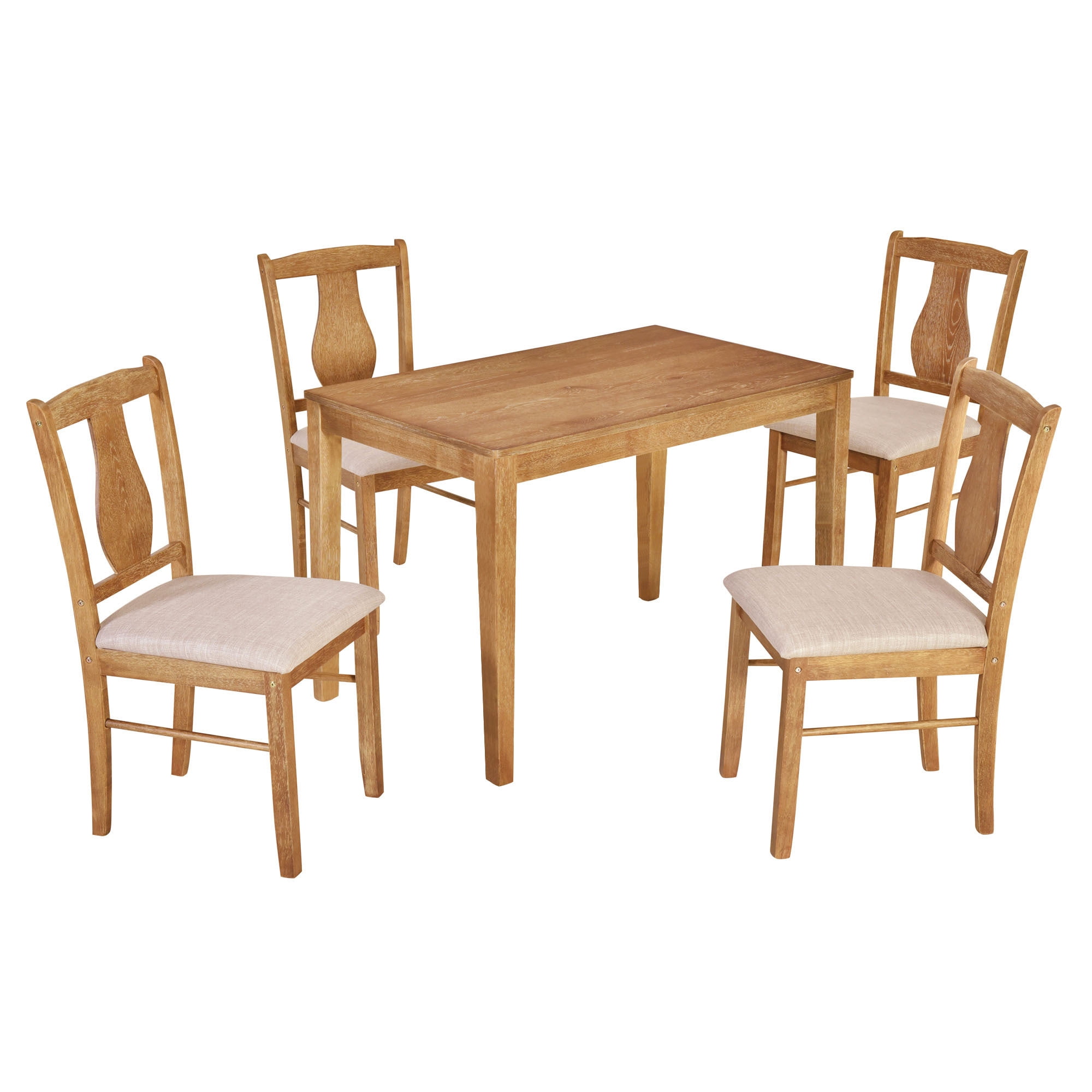 Euroco 5 Piece Modern Particle Board Dining Table Set, Natural