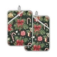 thumbnail image 7 of Yayeee Pot Holders Kitchen Heat Resistant with Pocket 7"x9.8" Cotton Oven Cooking Hot Pads, Black Christmas Holly, 7 of 7