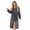 Dark Grey, variant on Womens Long Hooded Fleece Robe, Soft Warm Spa Bathrobe for Cozy Lightweight Loungewear (Rose, L/XL)