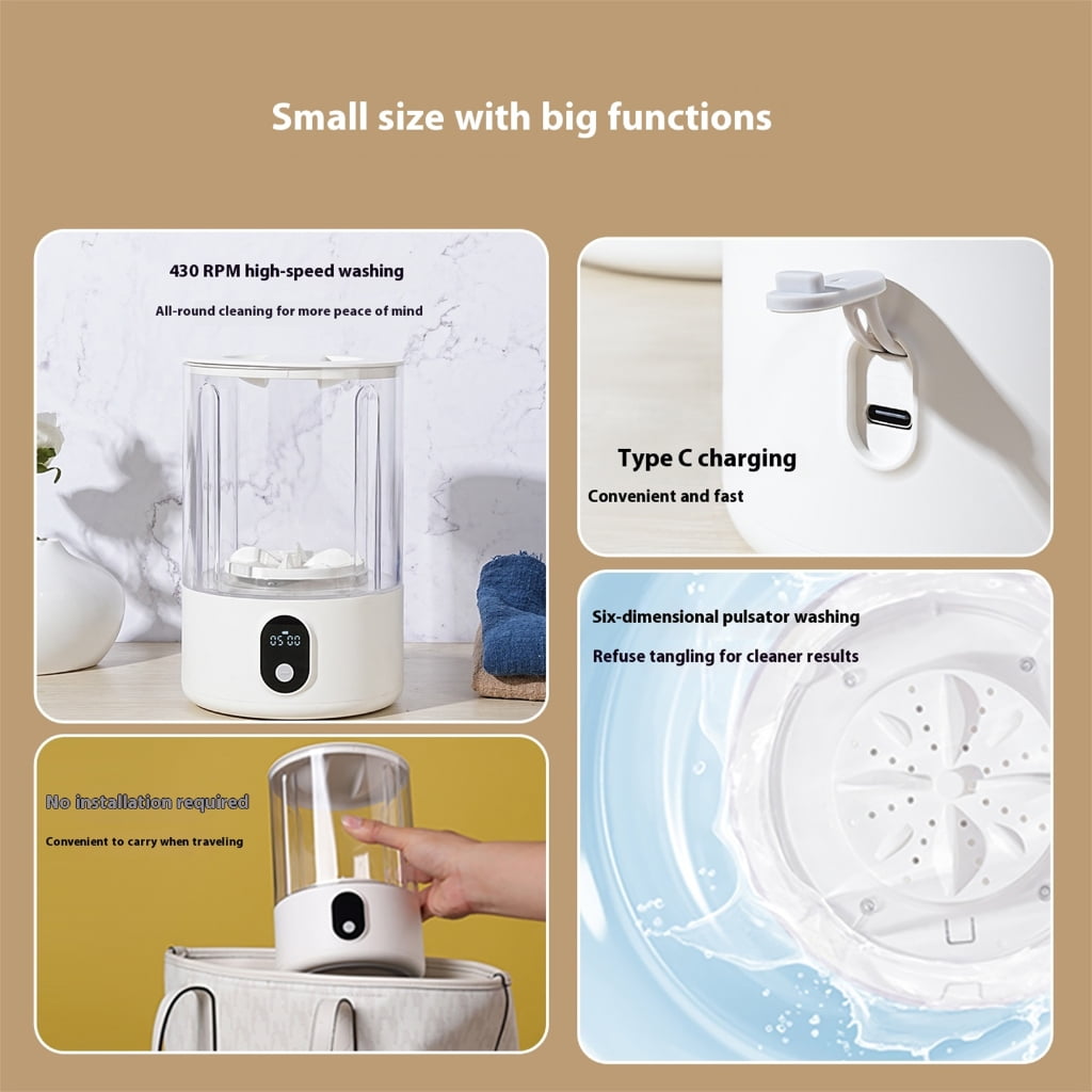 Travel Washer Rechargeable 4000mAh Battery Washer Underwear Cleaner Underwear