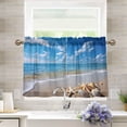 thumbnail image 6 of Ryvnso Starfish Conch on Beach Half Curtains Sets Tier 2 Panels Short Curtain Rod Pocket 27"W x 36"L, 6 of 7
