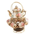 thumbnail image 1 of tazas platillos Juego de tazas y platillos de té de estilo europeo, taza de café con soporte, taza de café expreso Floral, juego de tazas de té de para el, 1 of 7
