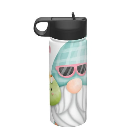 

Zeuib Summer Gnome Cute Gnome Print 18oz Sports Insulated Kettle Insulated Cups With Handle Sports Water Kettle Water Bottle Insulated