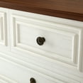 thumbnail image 4 of PORKISS 5 Drawer Dresser for Bedroom, Wood Chest of Drawers with Metal Handle, Farmhouse Modern Storage Cabinet Dresser Organizer for Living Room, Closet, Hallway, White+Brown, 4 of 10