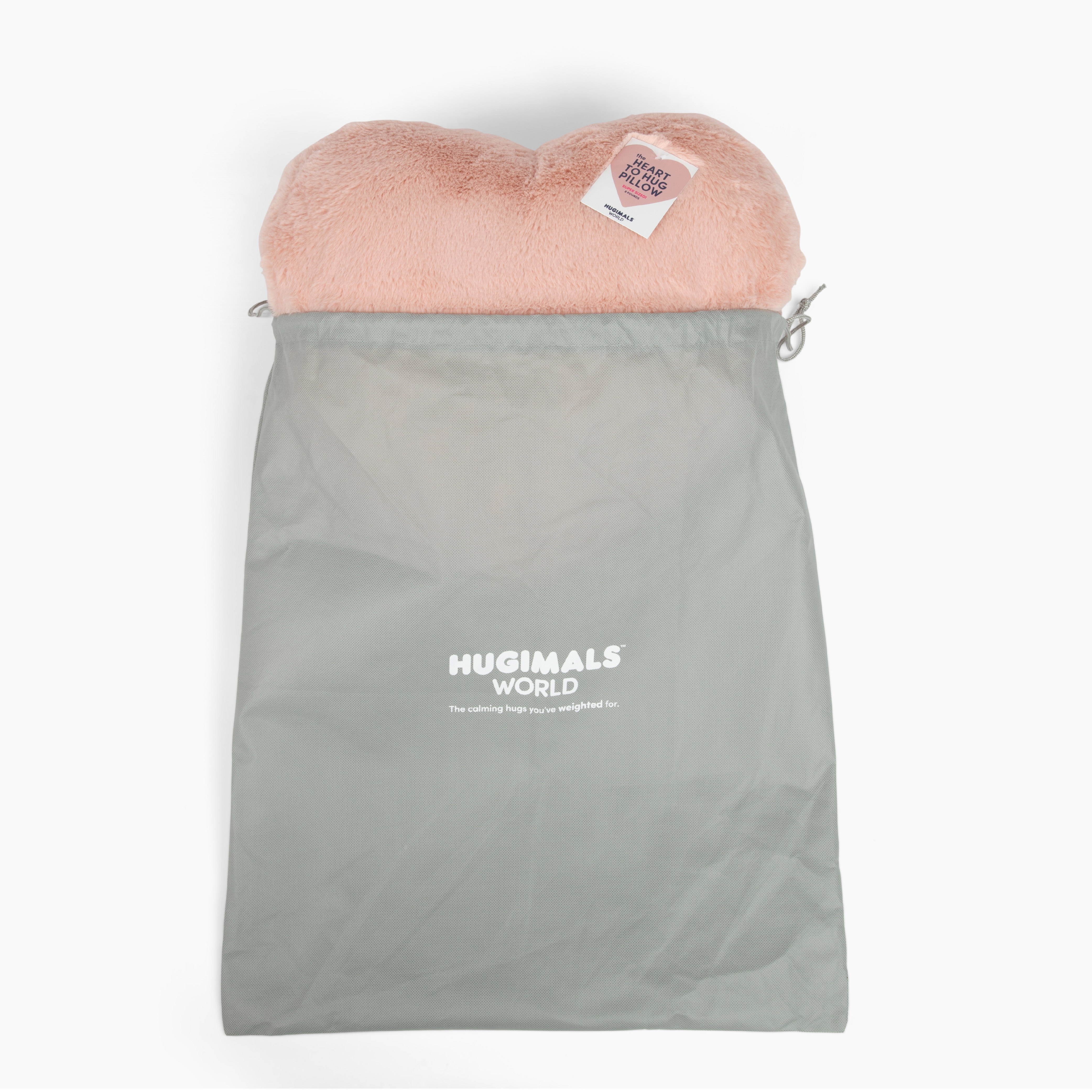 Hugimals Super Sized Heart to Hug 8 lb Weighted Pillow In Antique Rose | Soft Anxiety and Stress Relief Sensory Pillow for Self-Care, Comfort, Relaxation, Sleep, With Cozy Hand Pocket