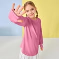 thumbnail image 5 of Tunic Top for Girls Fashion Long Sleeve Shirt with Thumb Hole Loose Tshirt Crew Neck Fall Blouse Teen Girl Clothes Pink 120, 5 of 8