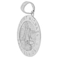 thumbnail image 2 of 14k Gold White Rhodium, Saint Michael Medal Pendant Charm Round 16mm Wide with 18" Dainty Neck Chain, 2 of 5