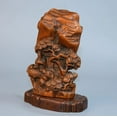 thumbnail image 2 of chinese boxwood carving wood wooden statue antique vintage Figurine Li Bai decor desk Study souvenir amusing, 2 of 6