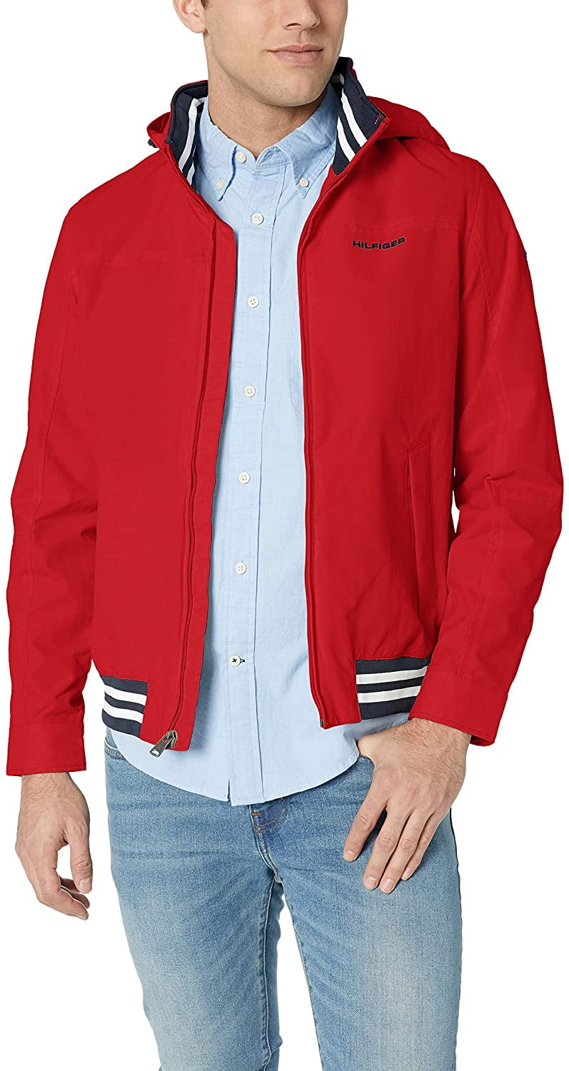 red tommy hilfiger windbreaker jacket