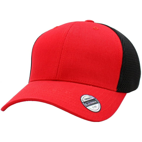 Classic Solid Stretch Meshback Cotton Twill Fitted Hat Spandex Headband Cap