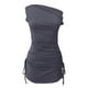 thumbnail image 4 of Mini vestido sexy de verano para mujer con un solo hombro y cordón lateral, ideal para fiestas y vacaciones - Dos estilos, sin mangas y con tirantes, corte A, 4 of 4