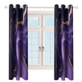 thumbnail image 4 of Colorful Marble Purple Gilded Gold Blackout Curtains Window Drapes Room Darkening Thermal Insulated Grommets Blackout Curtains, for Living, Dining, Bedroom,2 Panels, 4 of 6
