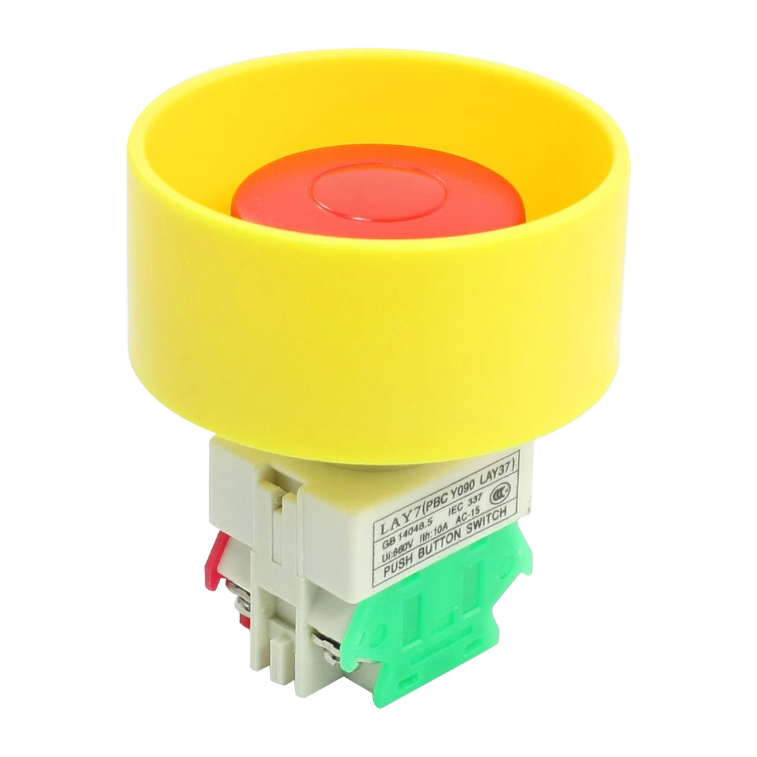 Red Mushroom Head Momentary Push Button Switch 660V 10A w Safeguard